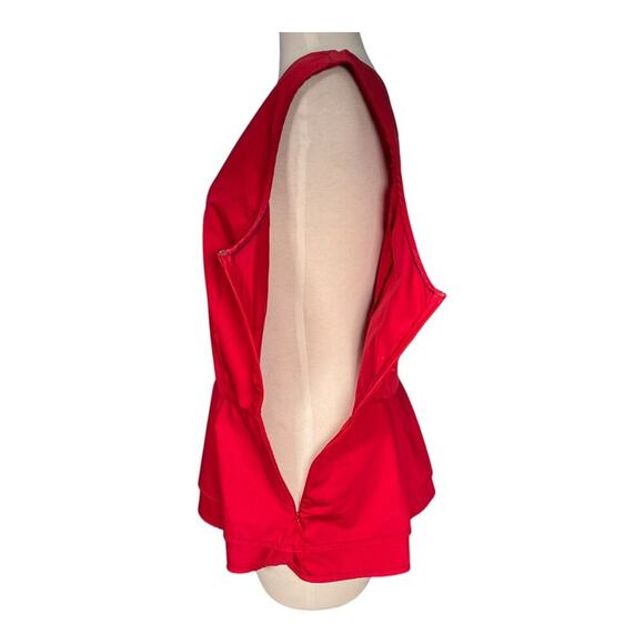 Brooks Brothers Women's Sleeveless V-Neck Side Zip Cotton Peplum Blouse Size 16 - Picture 10 of 10